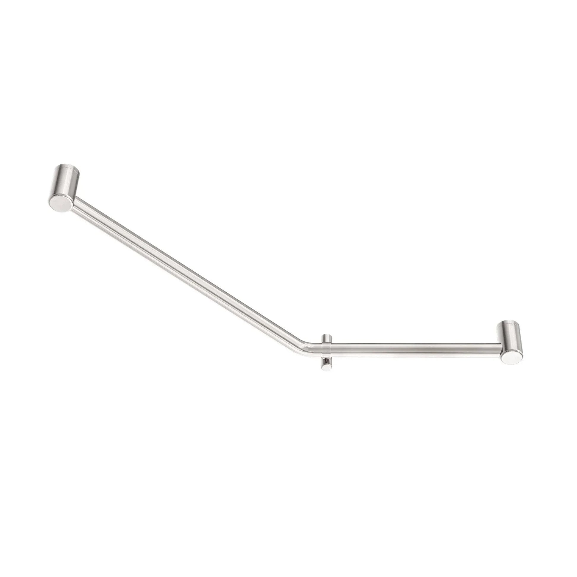 NERO MECCA CARE 32MM AMBULANT 45 DEGREE BENT TUBE GRAB RAIL 450X650MM BRUSHED NICKEL - Ideal Bathroom CentreNRCR3245DBN