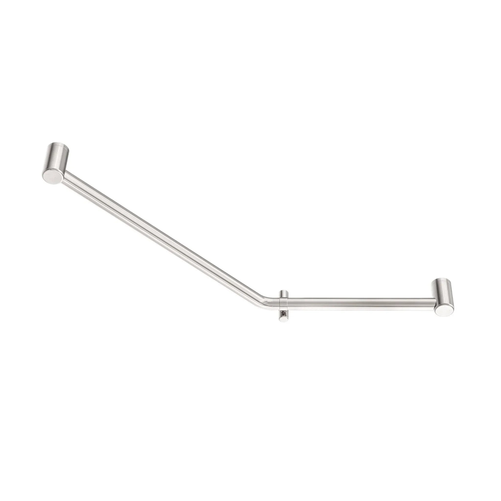 NERO MECCA CARE 32MM AMBULANT 45 DEGREE BENT TUBE GRAB RAIL 450X650MM BRUSHED NICKEL - Ideal Bathroom CentreNRCR3245DBN