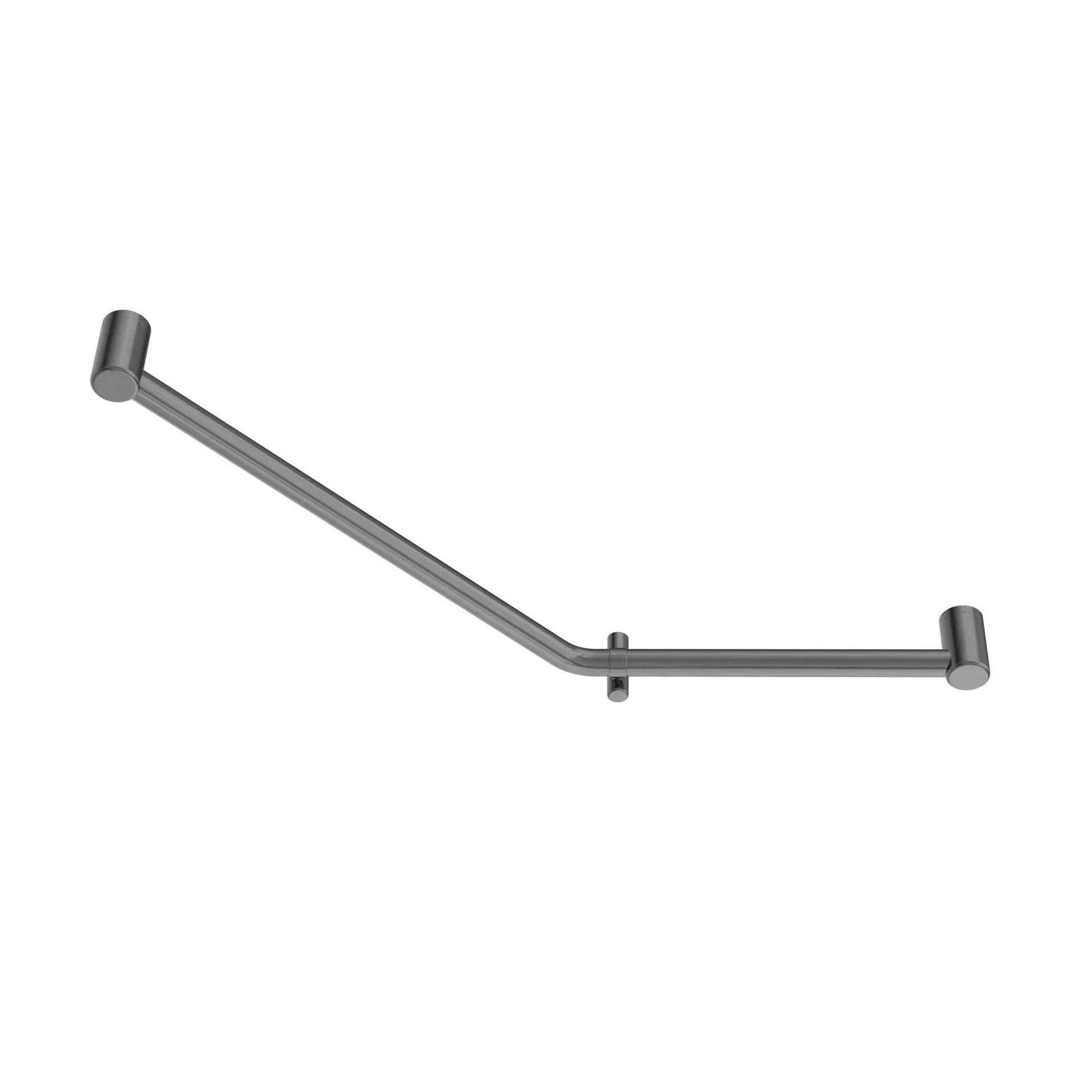 NERO MECCA CARE 32MM AMBULANT 45 DEGREE BENT TUBE GRAB RAIL 450X650MM GUN METAL - Ideal Bathroom CentreNRCR3245DGM