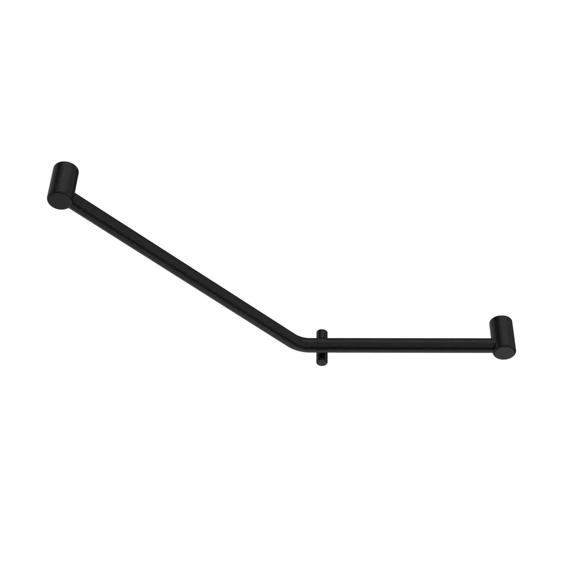 NERO MECCA CARE 32MM AMBULANT 45 DEGREE BENT TUBE GRAB RAIL 450X650MM MATTE BLACK - Ideal Bathroom CentreNRCR3245DMB