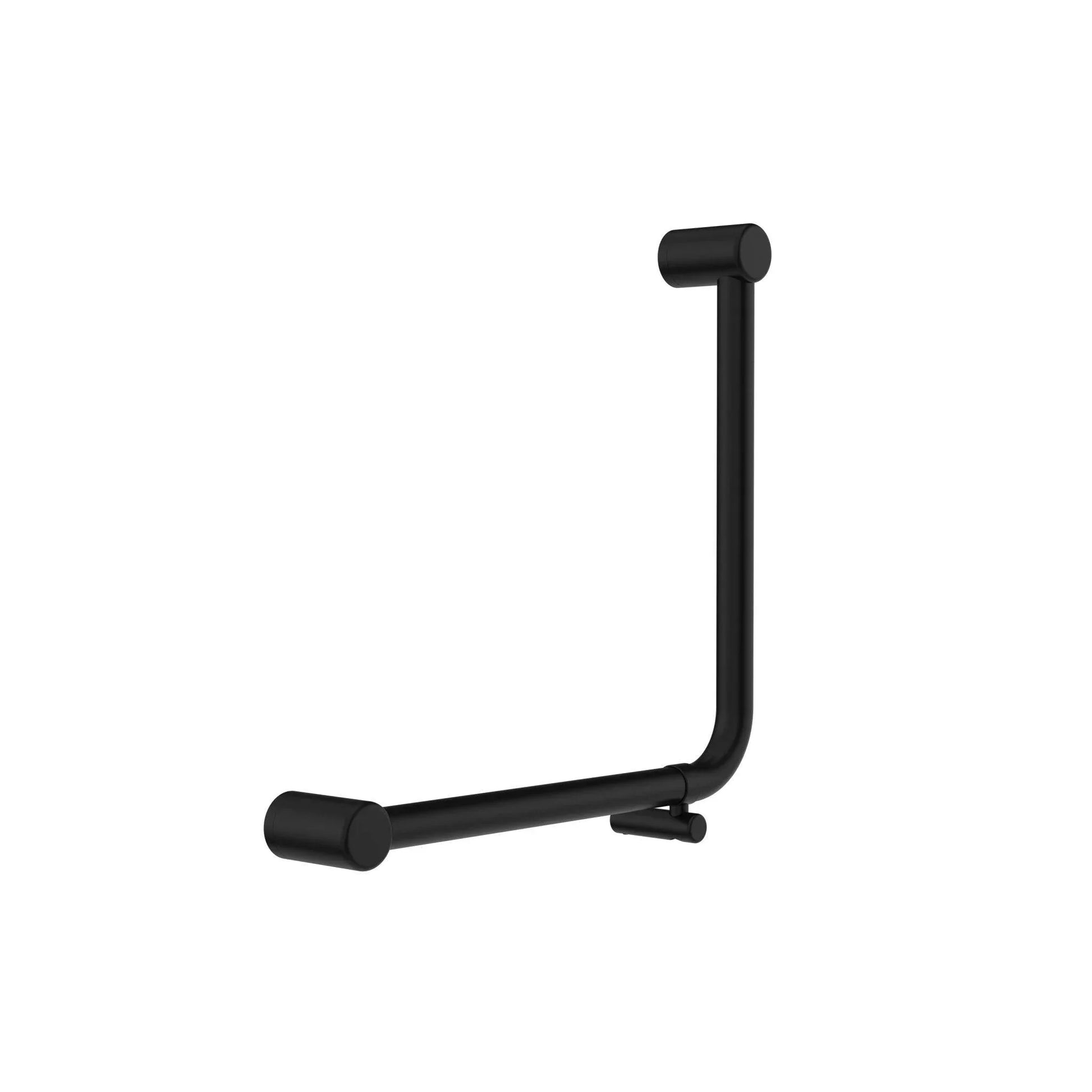 NERO MECCA CARE 32MM AMBULANT 90DEGREE BENT TUBE GRAB RAIL 450X450MM MATTE BLACK - Ideal Bathroom CentreNRCR3290DMB