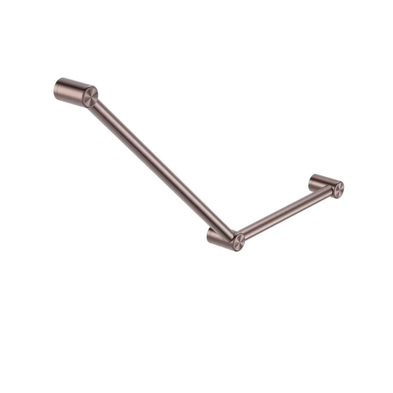 NERO MECCA CARE 32MM AMBULANT TOILET GRAB RAIL 45 DEGREE 750x450MM BRUSHED BRONZE - Ideal Bathroom CentreNRCR3245ABZ