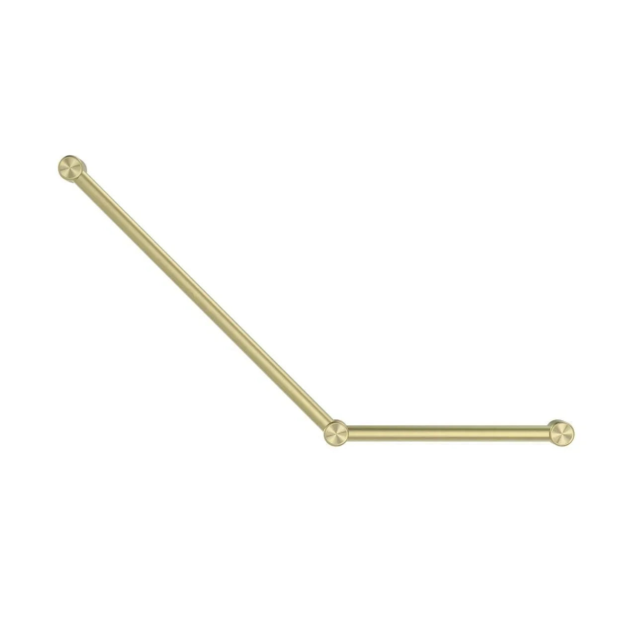 NERO MECCA CARE 32MM AMBULANT TOILET GRAB RAIL 45 DEGREE 750x450MM BRUSHED GOLD - Ideal Bathroom CentreNRCR3245ABG