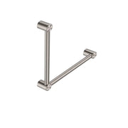 NERO MECCA CARE 32MM AMBULANT TOILET GRAB RAIL 90 DEGREE 450x450MM BRUSHED NICKEL - Ideal Bathroom CentreNRCR3290ABN