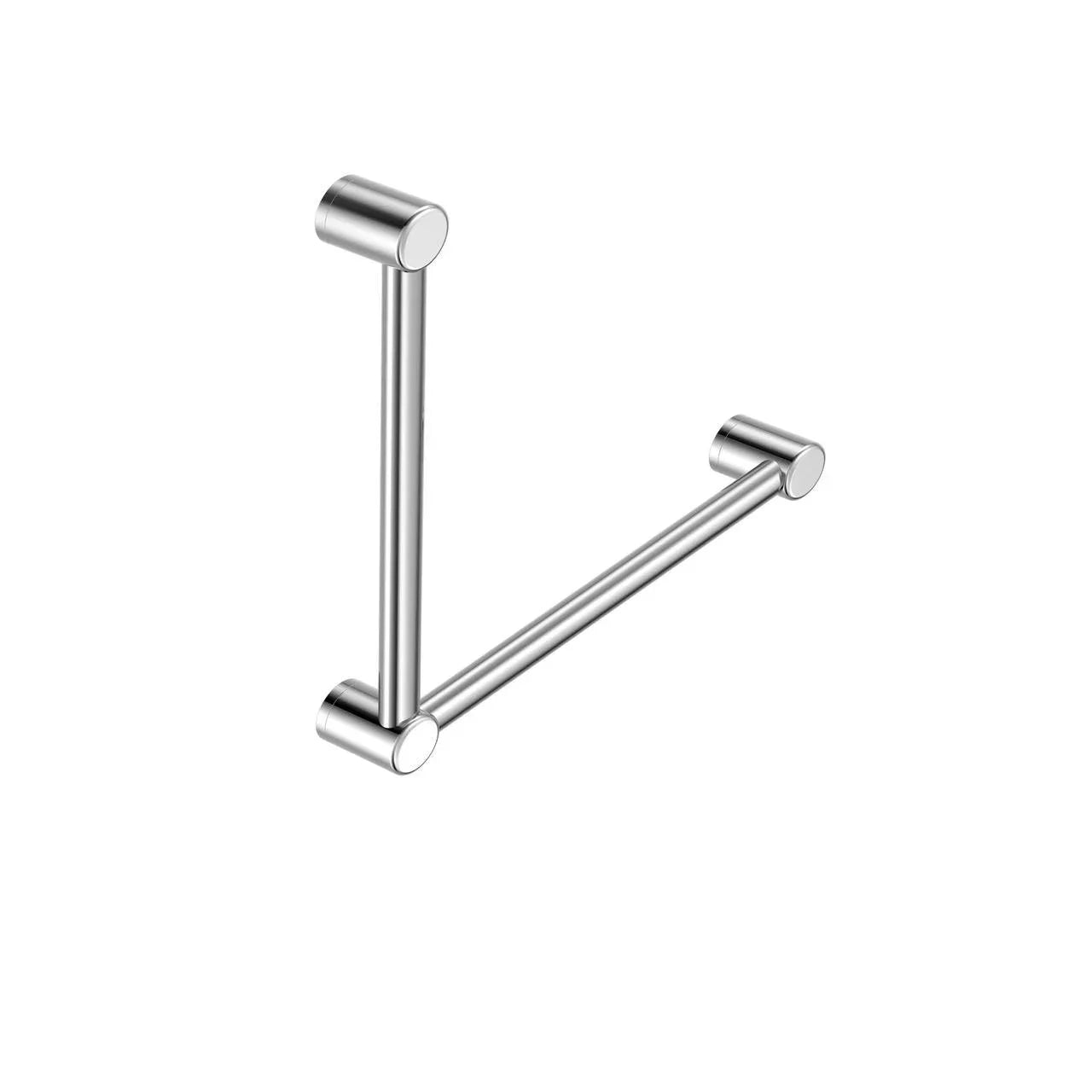 NERO MECCA CARE 32MM AMBULANT TOILET GRAB RAIL 90 DEGREE 450x450MM CHROME - Ideal Bathroom CentreNRCR3290ACH