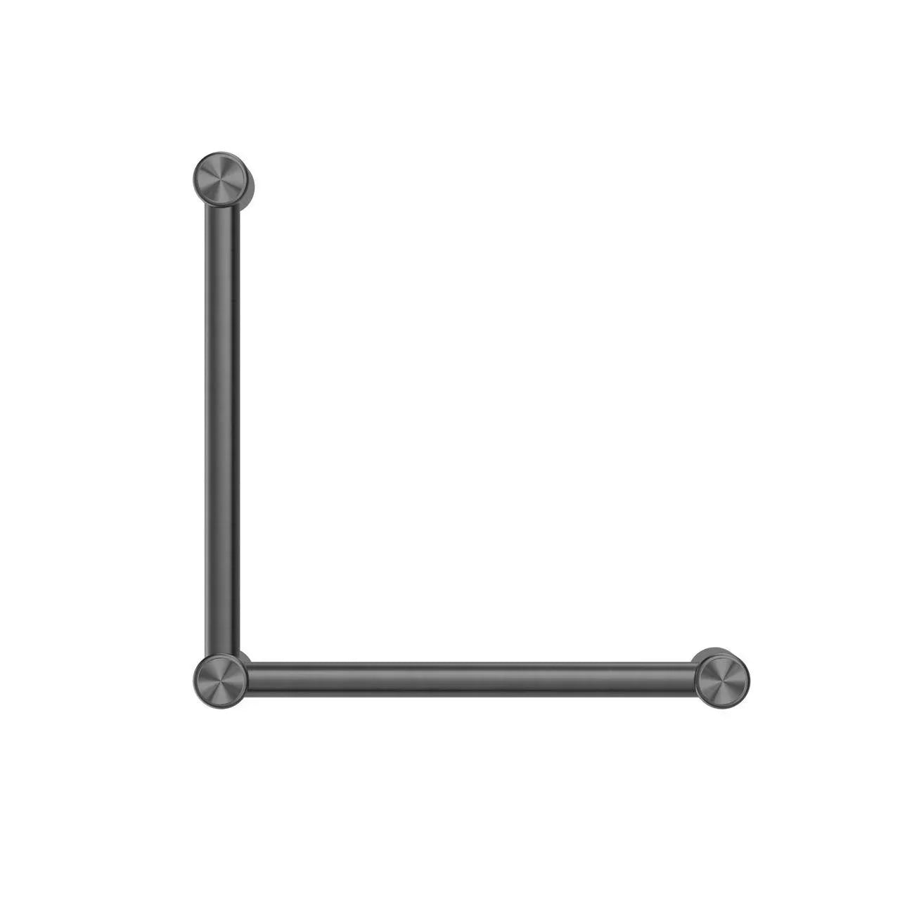 NERO MECCA CARE 32MM AMBULANT TOILET GRAB RAIL 90 DEGREE 450x450MM GUN METAL - Ideal Bathroom CentreNRCR3290AGM