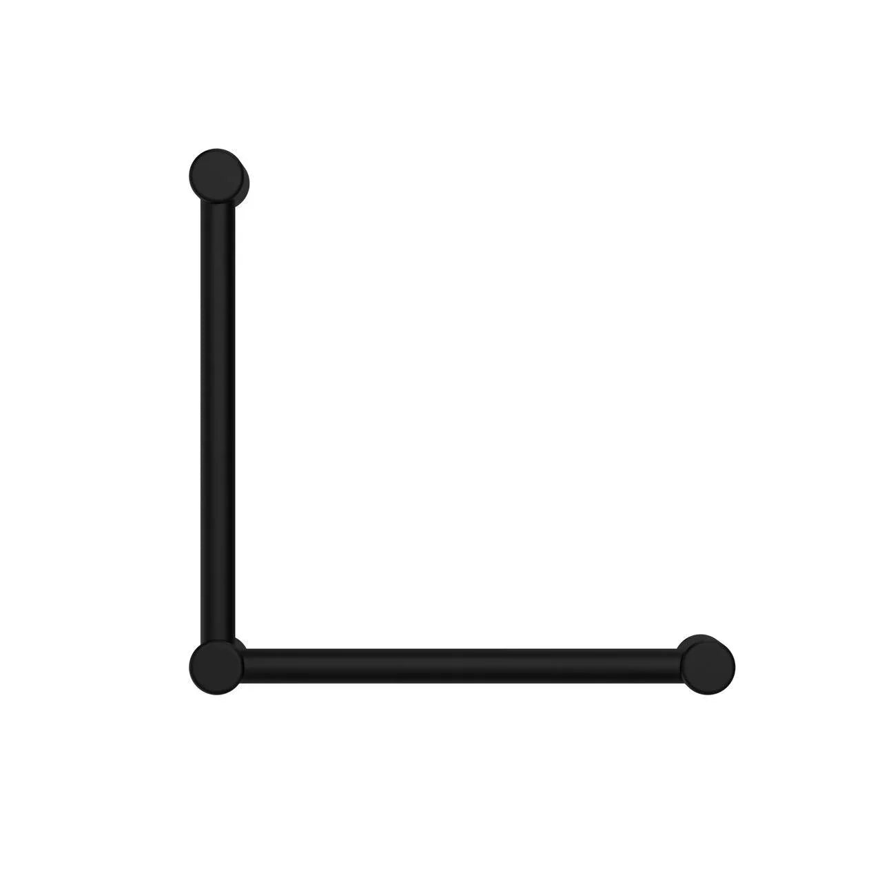 NERO MECCA CARE 32MM AMBULANT TOILET GRAB RAIL 90 DEGREE 450x450MM MATTE BLACK - Ideal Bathroom CentreNRCR3290AMB