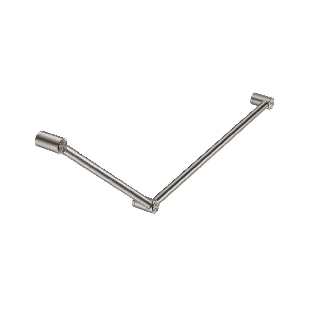 NERO MECCA CARE 32MM DDA GRAB RAIL SET 45 DEGREE 750X900MM BRUSHED NICKEL - Ideal Bathroom CentreNRCR3245BN