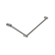 NERO MECCA CARE 32MM DDA GRAB RAIL SET 45 DEGREE 750X900MM BRUSHED NICKEL - Ideal Bathroom CentreNRCR3245BN