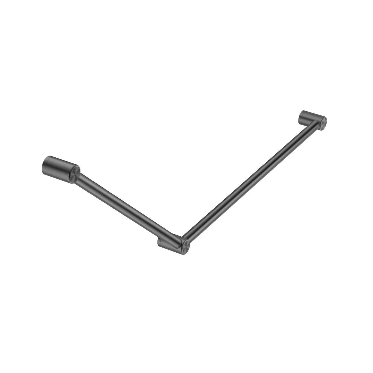NERO MECCA CARE 32MM DDA GRAB RAIL SET 45 DEGREE 750X900MM GUN METAL - Ideal Bathroom CentreNRCR3245GM