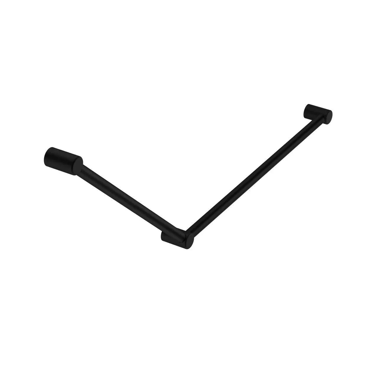 NERO MECCA CARE 32MM DDA GRAB RAIL SET 45 DEGREE 750X900MM MATTE BLACK - Ideal Bathroom CentreNRCR3245MB