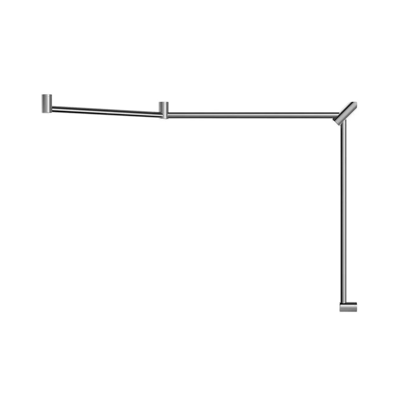 NERO MECCA CARE 32MM DDA TOILET GRAB RAIL SET 45 DEGREE CONTINUOUS 750X965X1025MM CHROME - Ideal Bathroom CentreNRCR3245CCH