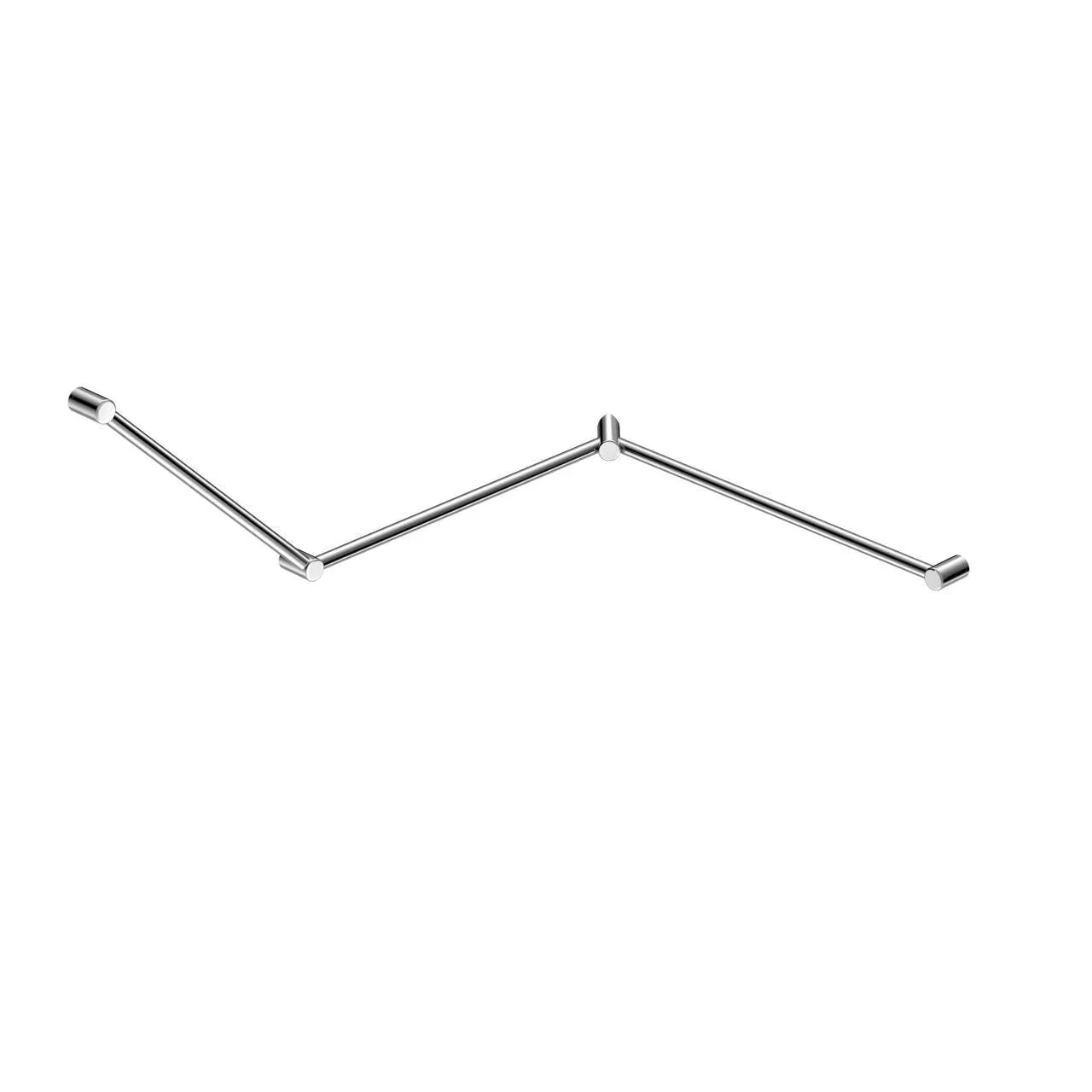 NERO MECCA CARE 32MM DDA TOILET GRAB RAIL SET 45 DEGREE CONTINUOUS 750X965X1025MM CHROME - Ideal Bathroom CentreNRCR3245CCH