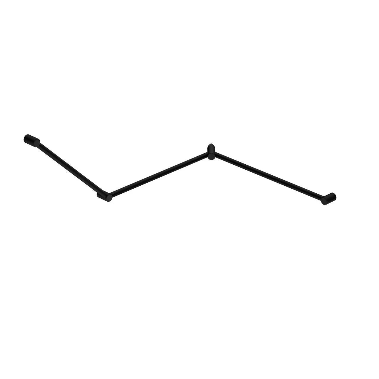 NERO MECCA CARE 32MM DDA TOILET GRAB RAIL SET 45 DEGREE CONTINUOUS 750X965X1025MM MATTE BLACK - Ideal Bathroom CentreNRCR3245CMB