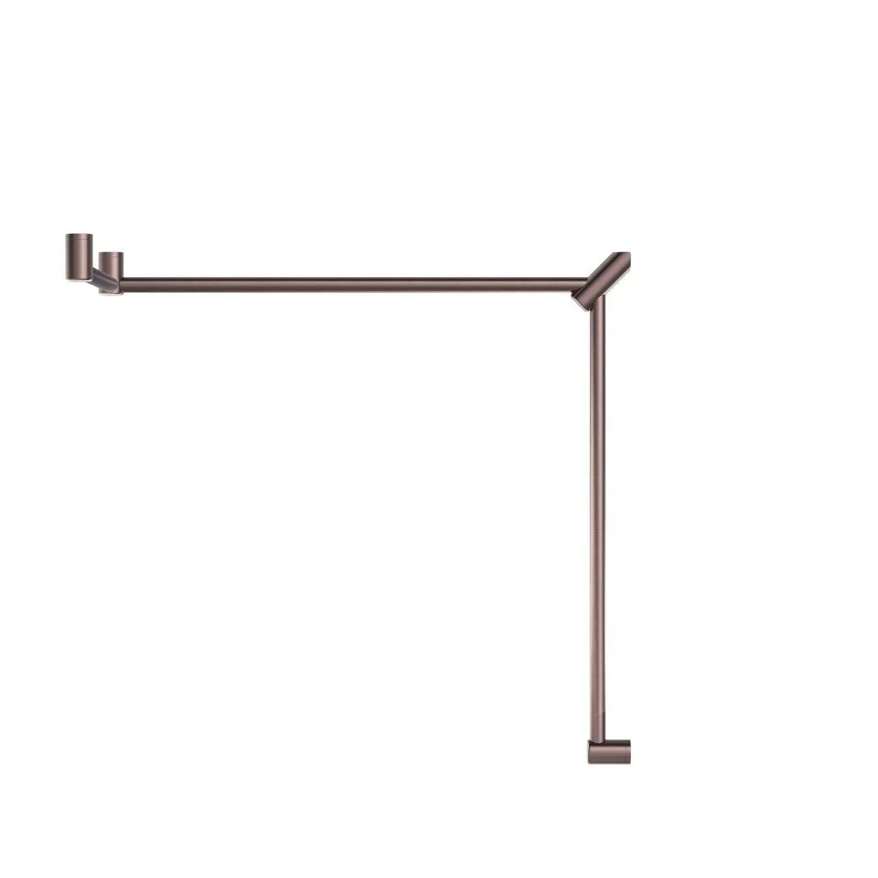 NERO MECCA CARE 32MM DDA TOILET GRAB RAIL SET 90 DEGREE CONTINUOUS 600X1065X1025MM BRUSHED BRONZE - Ideal Bathroom CentreNRCR3290cBZ