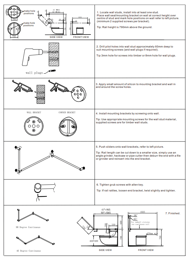 NERO MECCA CARE 32MM DDA TOILET GRAB RAIL SET 90 DEGREE CONTINUOUS 600X1065X1025MM BRUSHED BRONZE - Ideal Bathroom CentreNRCR3290cBZ