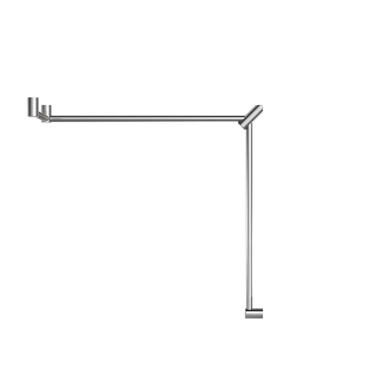 NERO MECCA CARE 32MM DDA TOILET GRAB RAIL SET 90 DEGREE CONTINUOUS 600X1065X1025MM CHROME - Ideal Bathroom CentreNRCR3290cCH