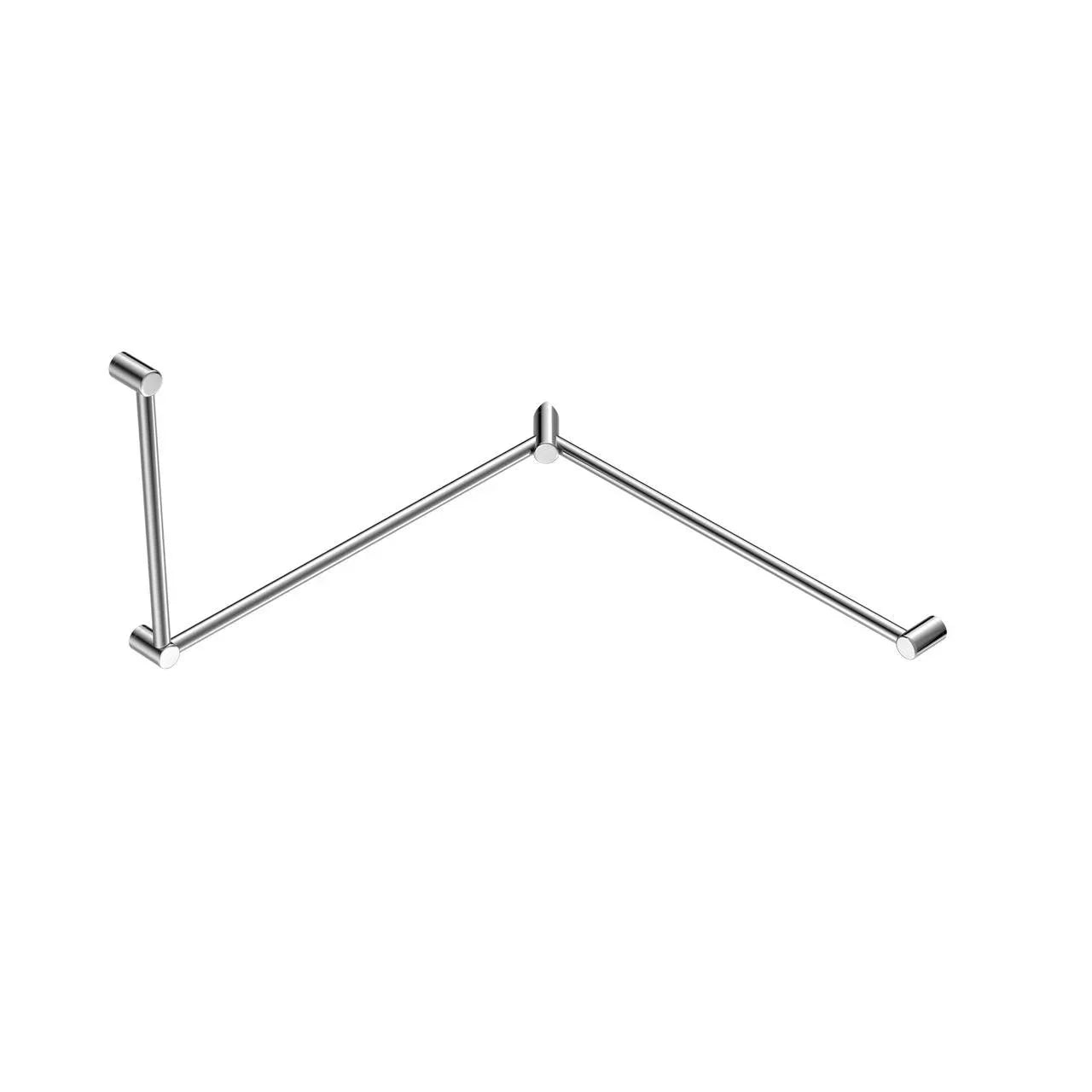 NERO MECCA CARE 32MM DDA TOILET GRAB RAIL SET 90 DEGREE CONTINUOUS 600X1065X1025MM CHROME - Ideal Bathroom CentreNRCR3290cCH