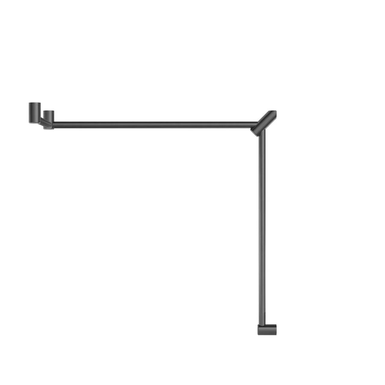 NERO MECCA CARE 32MM DDA TOILET GRAB RAIL SET 90 DEGREE CONTINUOUS 600X1065X1025MM GUN METAL - Ideal Bathroom CentreNRCR3290cGM