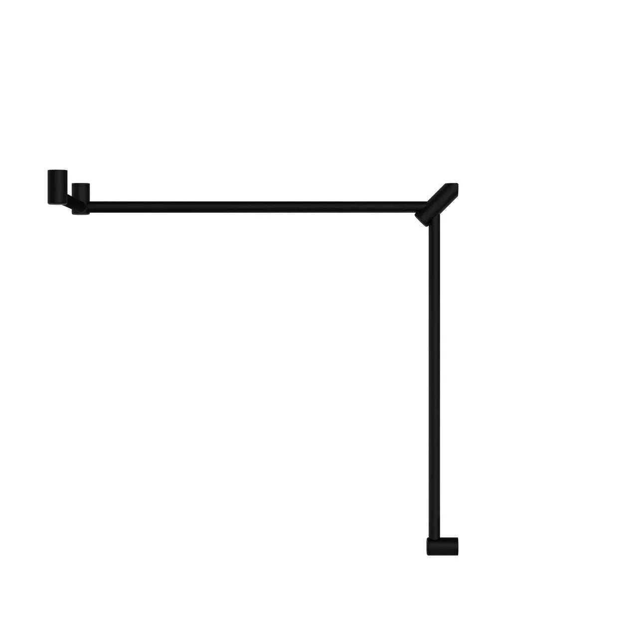 NERO MECCA CARE 32MM DDA TOILET GRAB RAIL SET 90 DEGREE CONTINUOUS 600X1065X1025MM MATTE BLACK - Ideal Bathroom CentreNRCR3290cMB