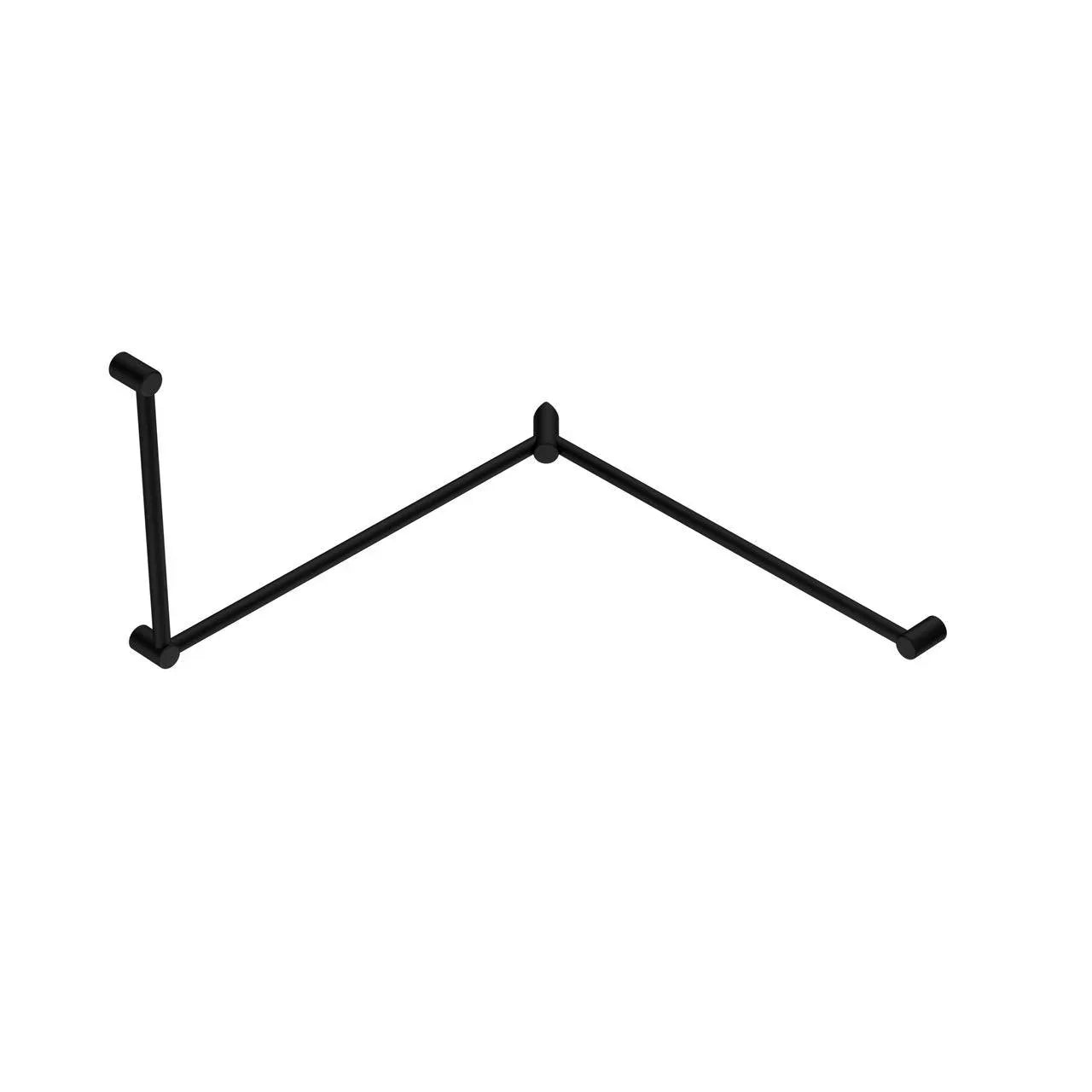 NERO MECCA CARE 32MM DDA TOILET GRAB RAIL SET 90 DEGREE CONTINUOUS 600X1065X1025MM MATTE BLACK - Ideal Bathroom CentreNRCR3290cMB