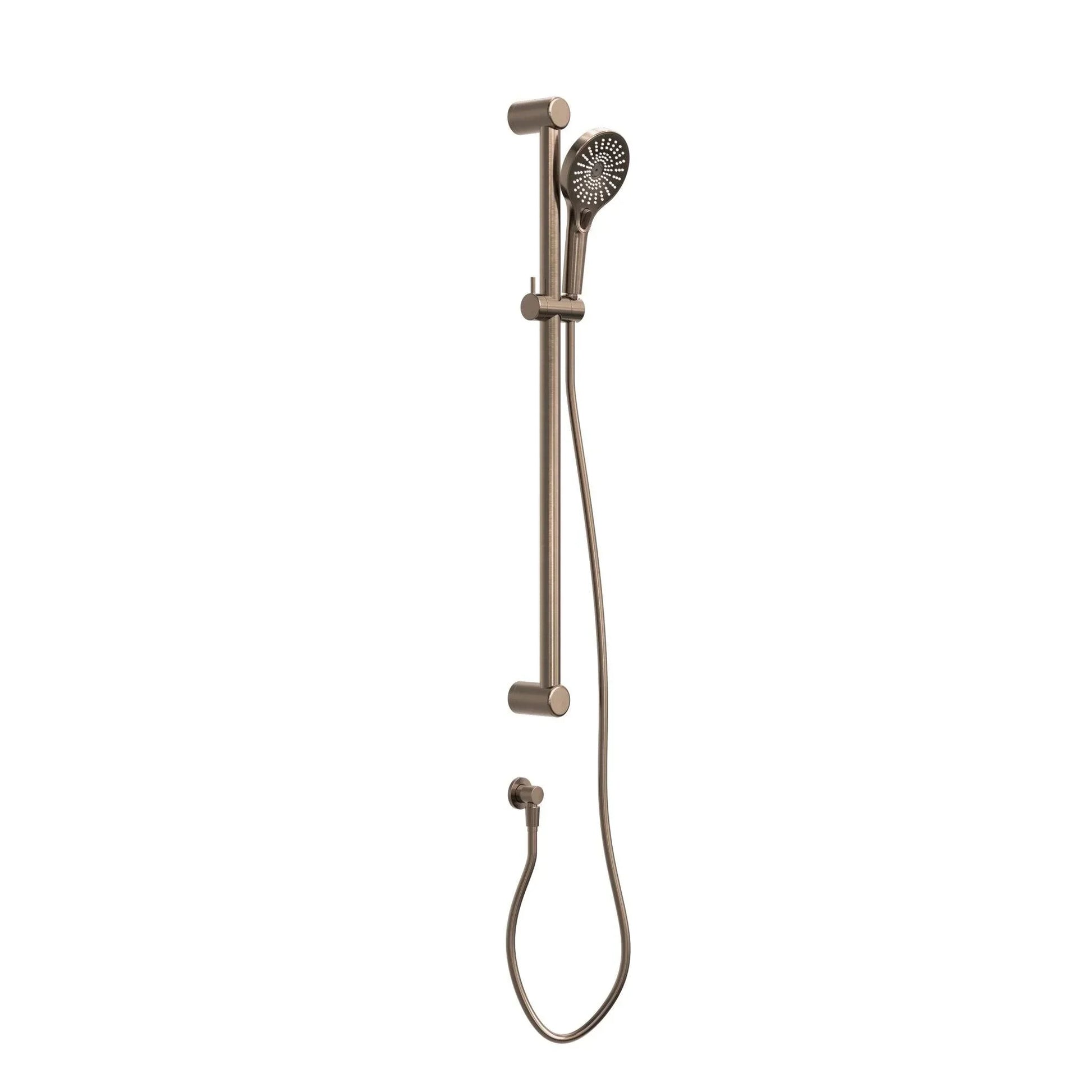 NERO MECCA CARE 32MM GRAB RAIL AND ADJUSTABLE SHOWER RAIL SET 900MM BRUSHED BRONZE - Ideal Bathroom CentreNRCS005BZ