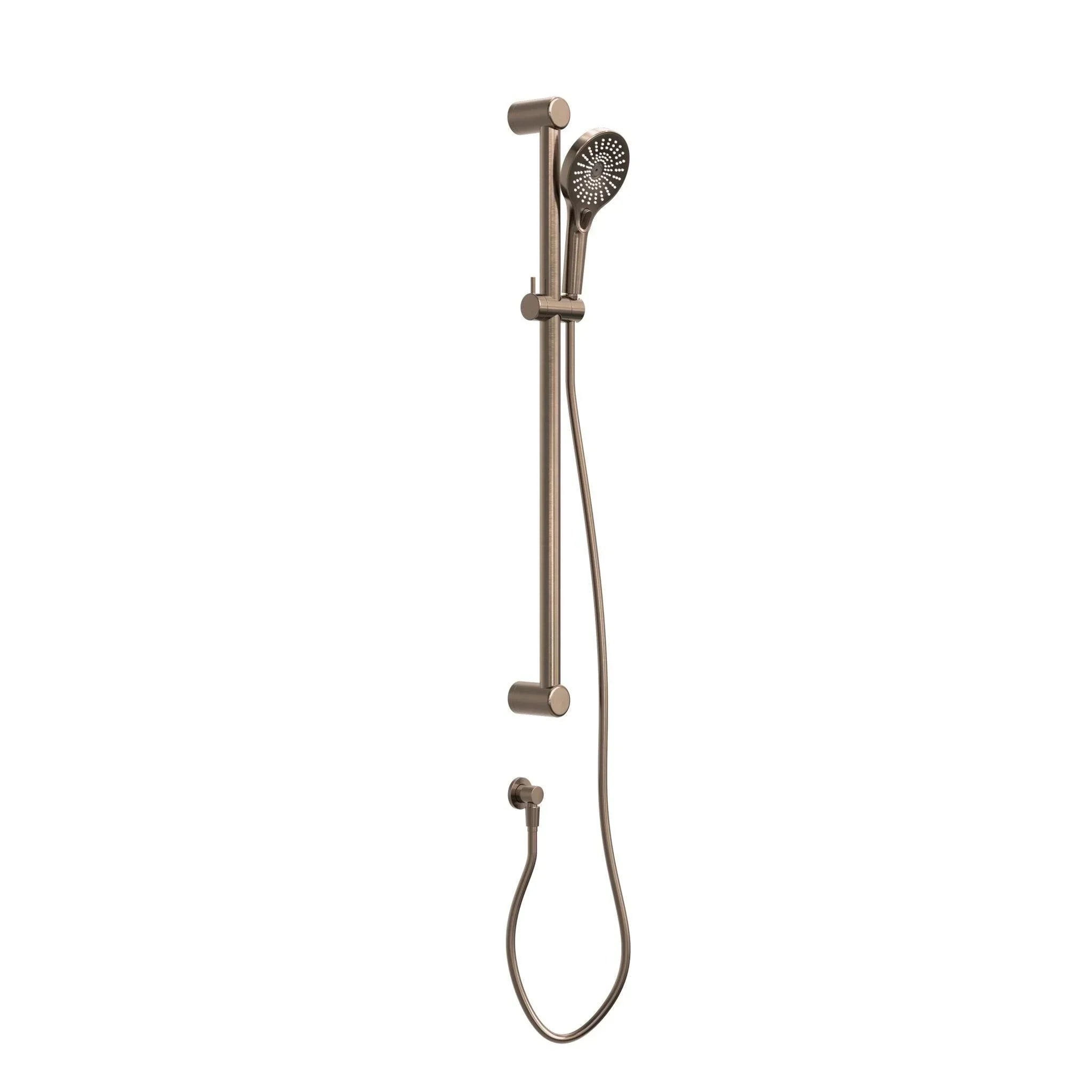 NERO MECCA CARE 32MM GRAB RAIL AND ADJUSTABLE SHOWER RAIL SET 900MM BRUSHED BRONZE - Ideal Bathroom CentreNRCS005BZ