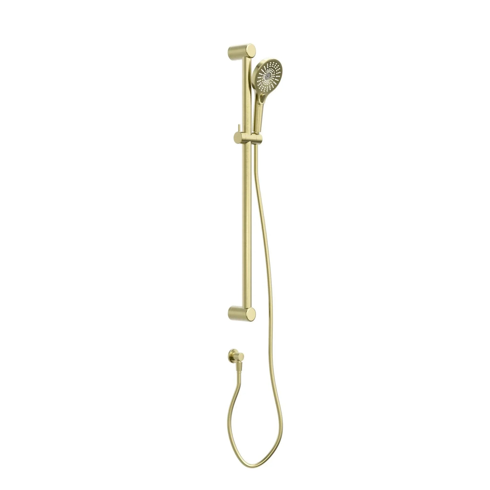 NERO MECCA CARE 32MM GRAB RAIL AND ADJUSTABLE SHOWER RAIL SET 900MM BRUSHED GOLD - Ideal Bathroom CentreNRCS005BG