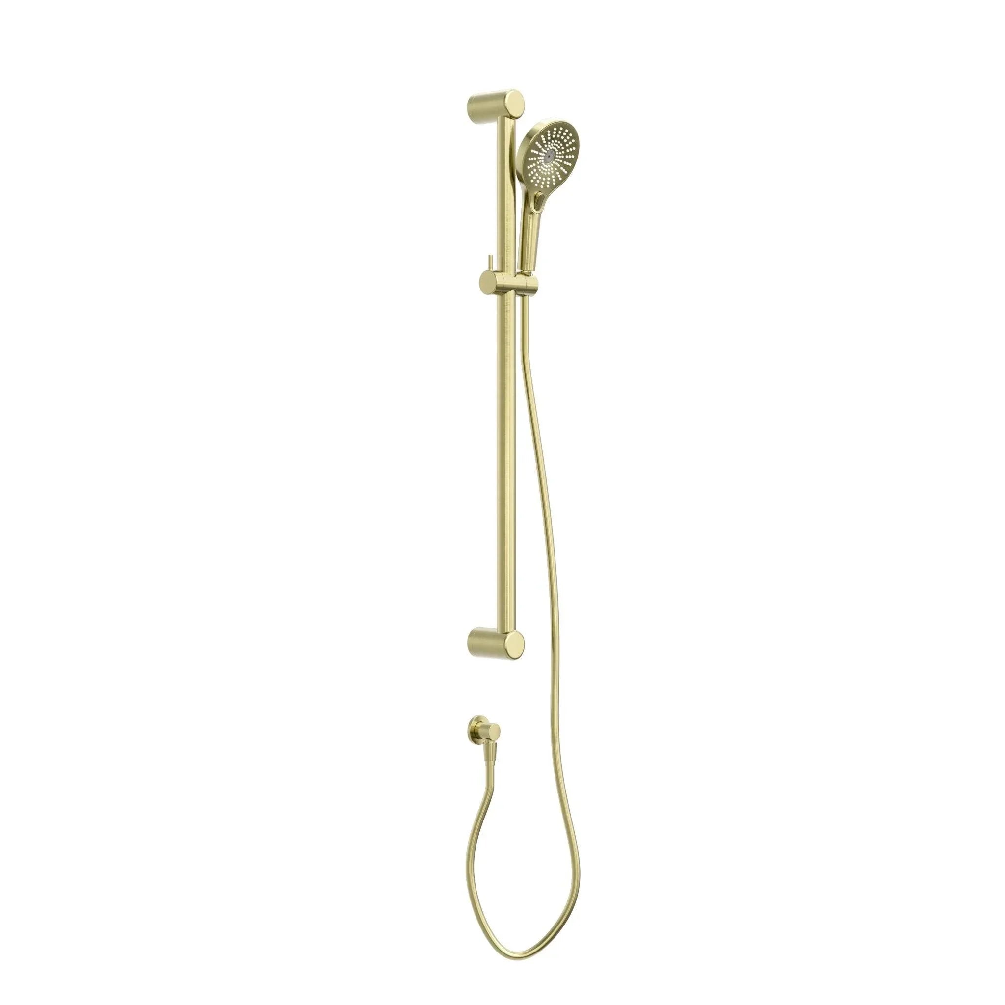 NERO MECCA CARE 32MM GRAB RAIL AND ADJUSTABLE SHOWER RAIL SET 900MM BRUSHED GOLD - Ideal Bathroom CentreNRCS005BG
