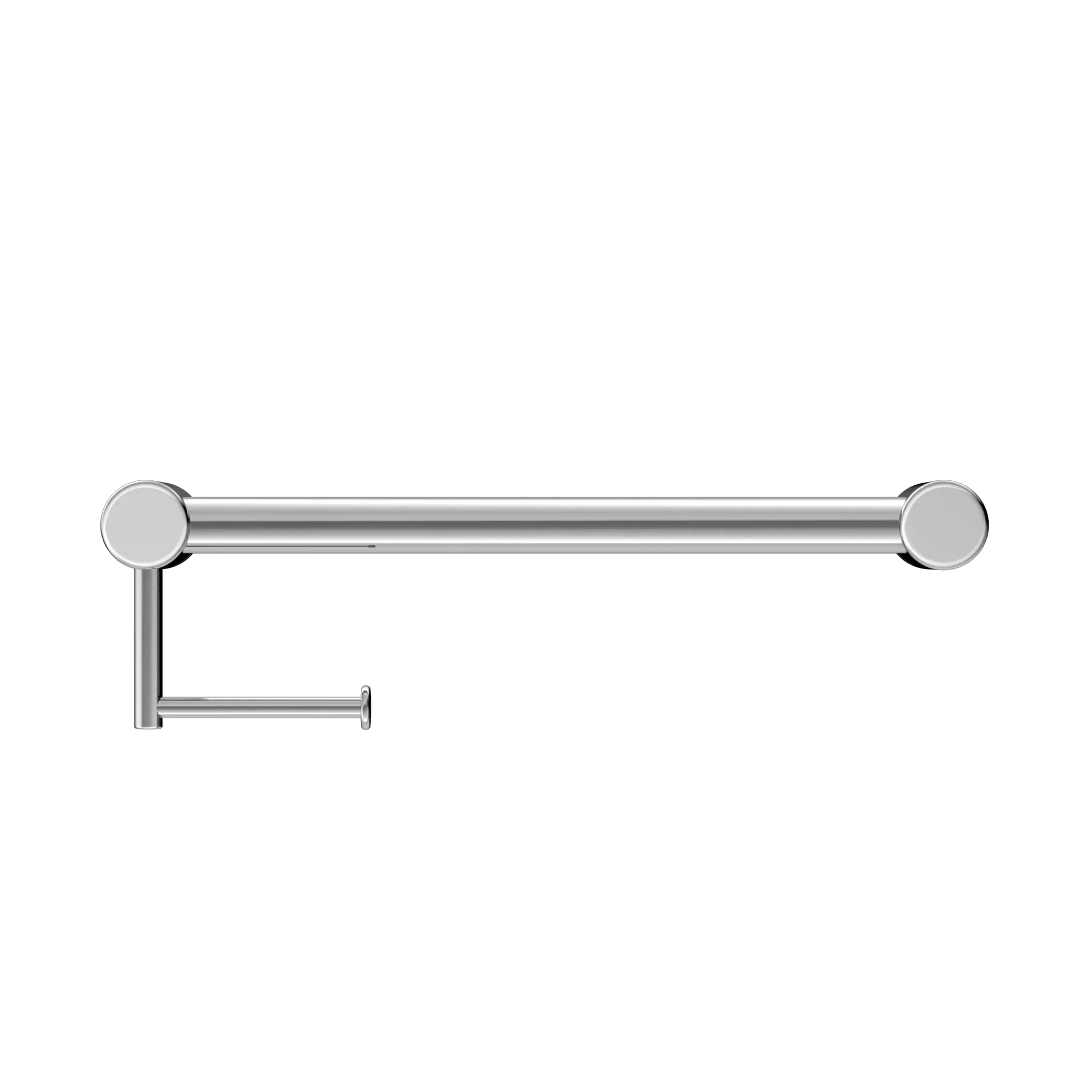 NERO MECCA CARE 32MM GRAB RAIL WITH TOILET ROLL HOLDER 450MM CHROME - Ideal Bathroom CentreNRCR3218ACH