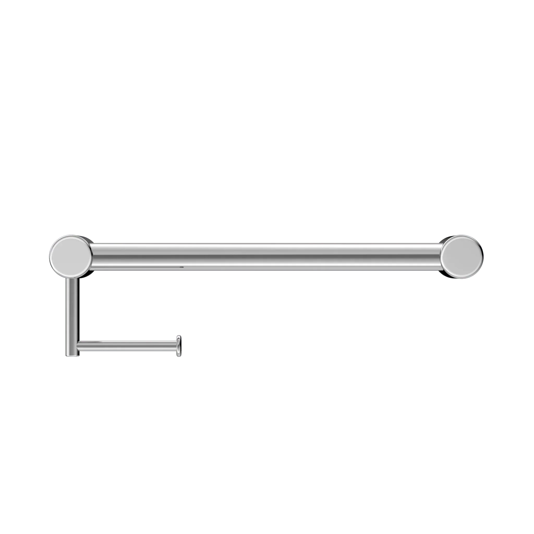 NERO MECCA CARE 32MM GRAB RAIL WITH TOILET ROLL HOLDER 450MM CHROME - Ideal Bathroom CentreNRCR3218ACH