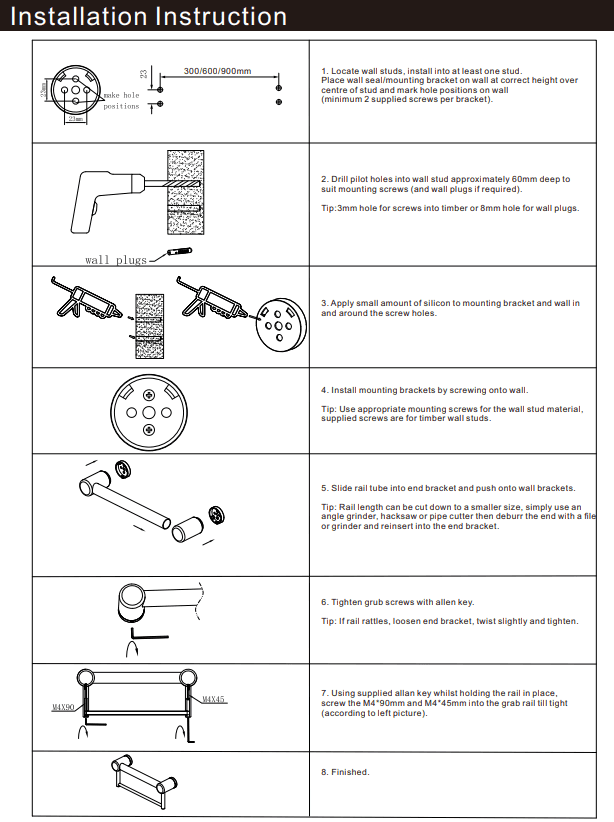 NERO MECCA CARE 32MM GRAB RAIL WITH TOWEL HOLDER 300MM CHROME - Ideal Bathroom CentreNRCR3212BCH