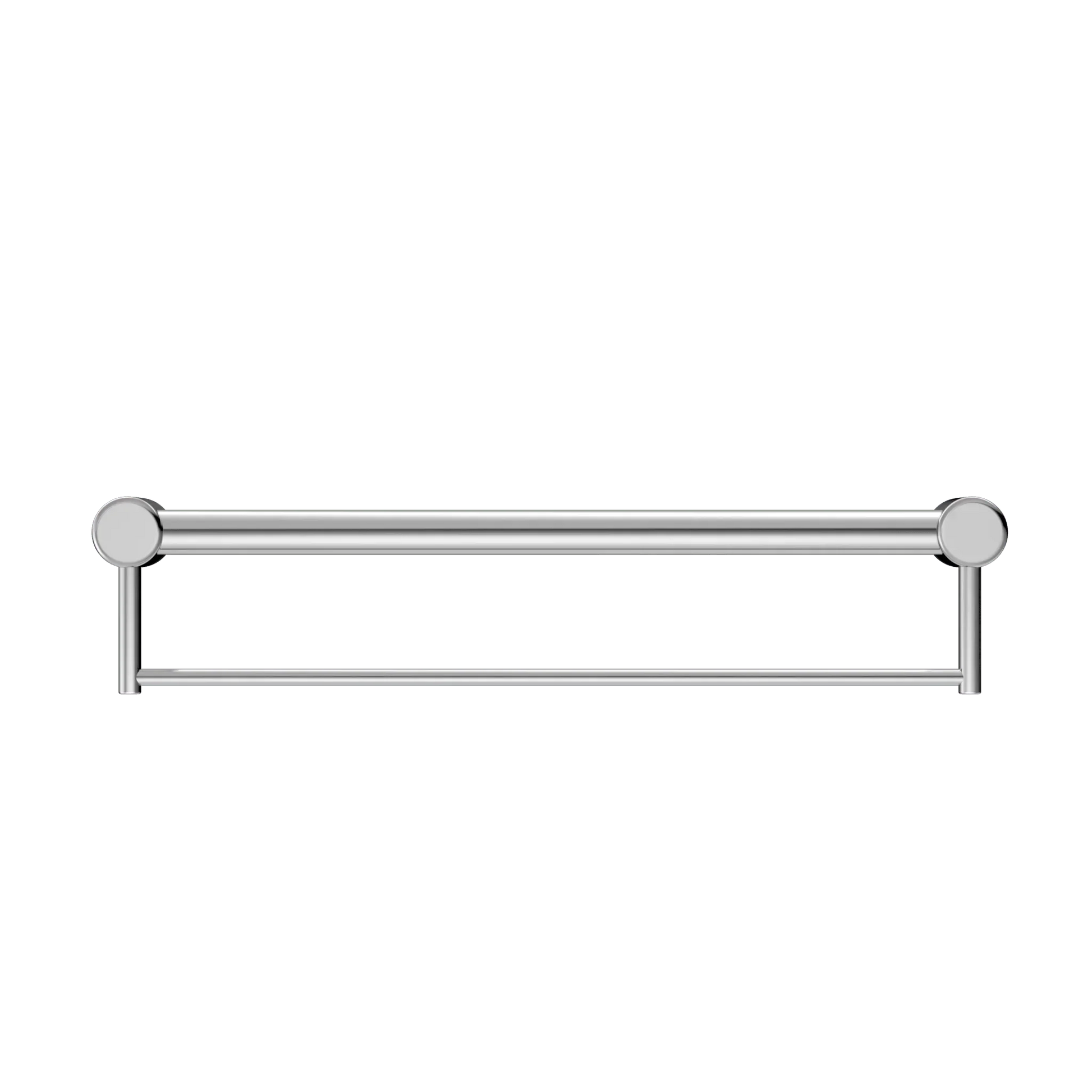 NERO MECCA CARE 32MM GRAB RAIL WITH TOWEL HOLDER 600MM CHROME - Ideal Bathroom CentreNRCR3224BCH
