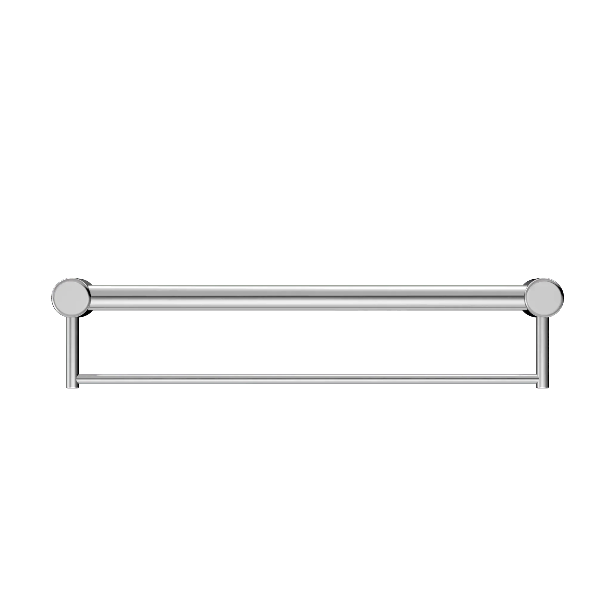 NERO MECCA CARE 32MM GRAB RAIL WITH TOWEL HOLDER 600MM CHROME - Ideal Bathroom CentreNRCR3224BCH
