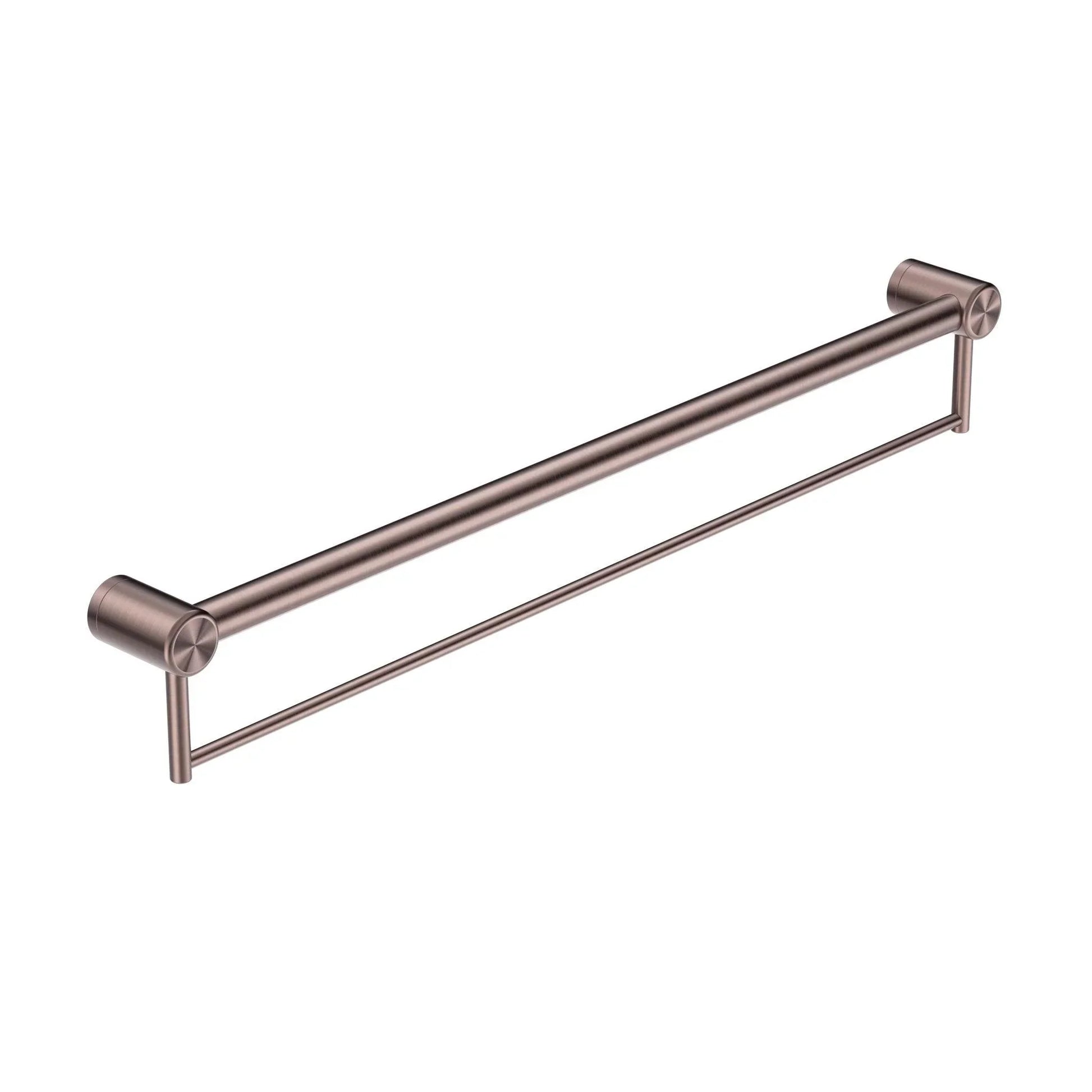NERO MECCA CARE 32MM GRAB RAIL WITH TOWEL HOLDER 900MM BRUSHED BRONZE - Ideal Bathroom CentreNRCR3230BBZ