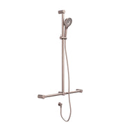 NERO MECCA CARE 32MM T BAR GRAB RAIL AND ADJUSTABLE SHOWER SET 1100X750MM BRUSHED BRONZE - Ideal Bathroom CentreNRCS006BZ