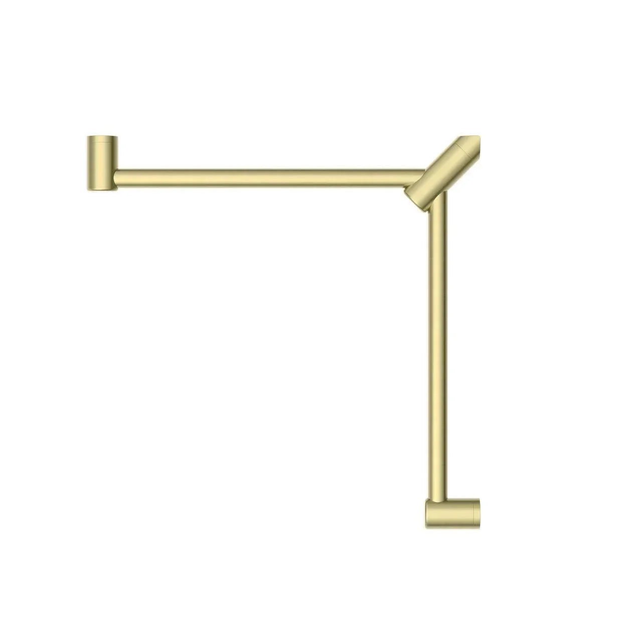 NERO MECCA CARE 32MM WRAP AROUND CORNER GRAB RAIL 600X600MM BRUSHED GOLD - Ideal Bathroom CentreNRCR3290WBG