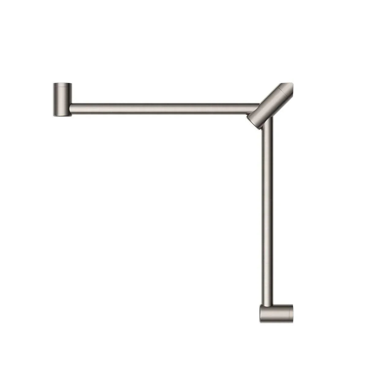 NERO MECCA CARE 32MM WRAP AROUND CORNER GRAB RAIL 600X600MM BRUSHED NICKEL - Ideal Bathroom CentreNRCR3290WBN