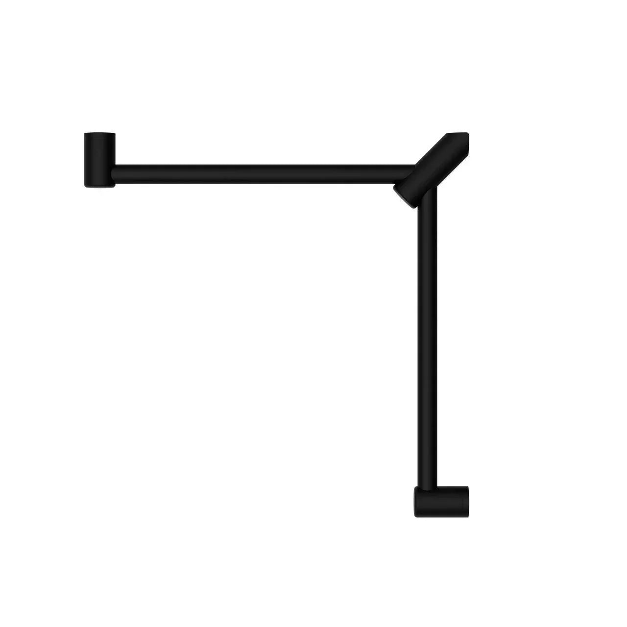 NERO MECCA CARE 32MM WRAP AROUND CORNER GRAB RAIL 600X600MM MATTE BLACK - Ideal Bathroom CentreNRCR3290WMB