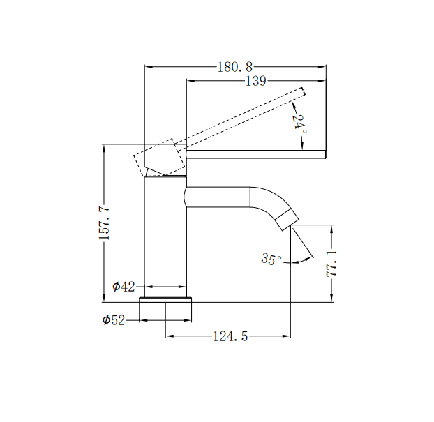 NERO MECCA CARE BASIN MIXER MATTE WHITE - Ideal Bathroom CentreNR221901dMW