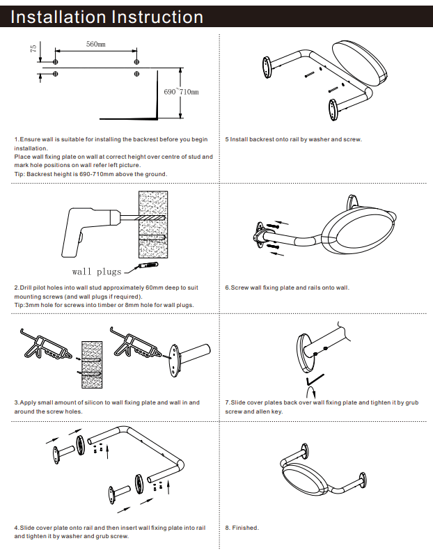 NERO MECCA CARE DDA TOILET BACKREST GUN METAL - Ideal Bathroom CentreNRCR0001GM