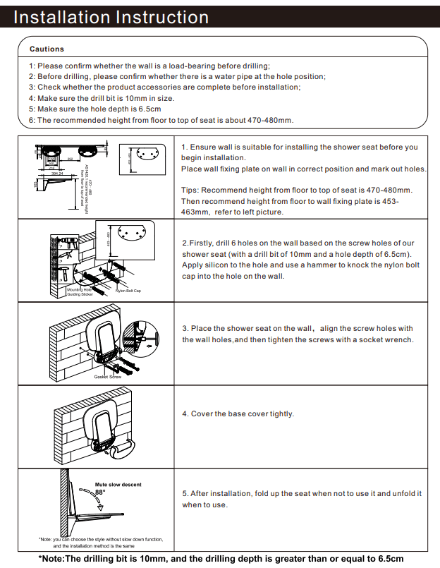 NERO MECCA CARE SHOWER SEAT 400×330MM MATTE BLACK - Ideal Bathroom CentreNRCR0003MB