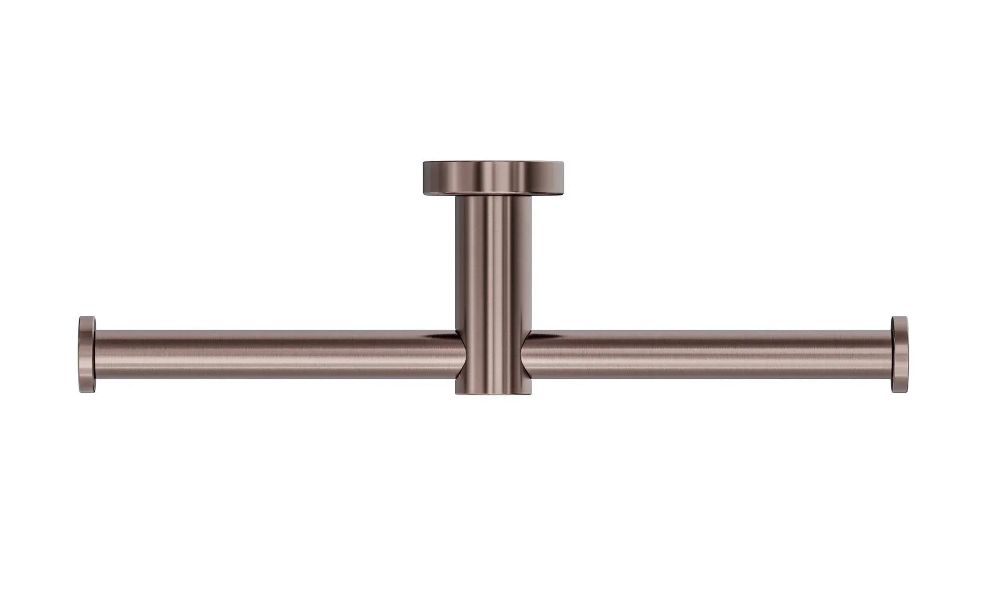 NERO MECCA DOUBLE TOILET ROLL HOLDER BRUSHED BRONZE - Ideal Bathroom CentreNR1986dBZ