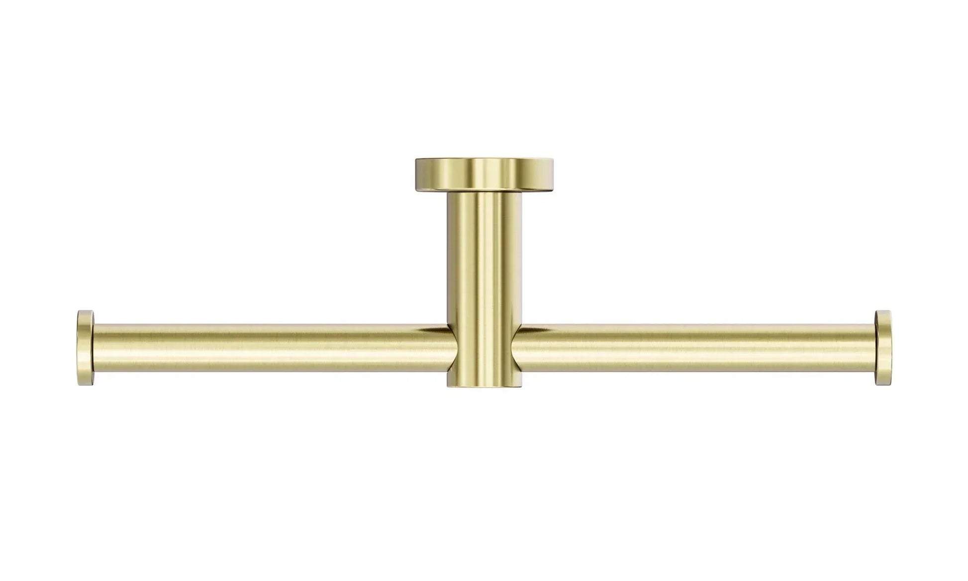 NERO MECCA DOUBLE TOILET ROLL HOLDER BRUSHED GOLD - Ideal Bathroom CentreNR1986dBG