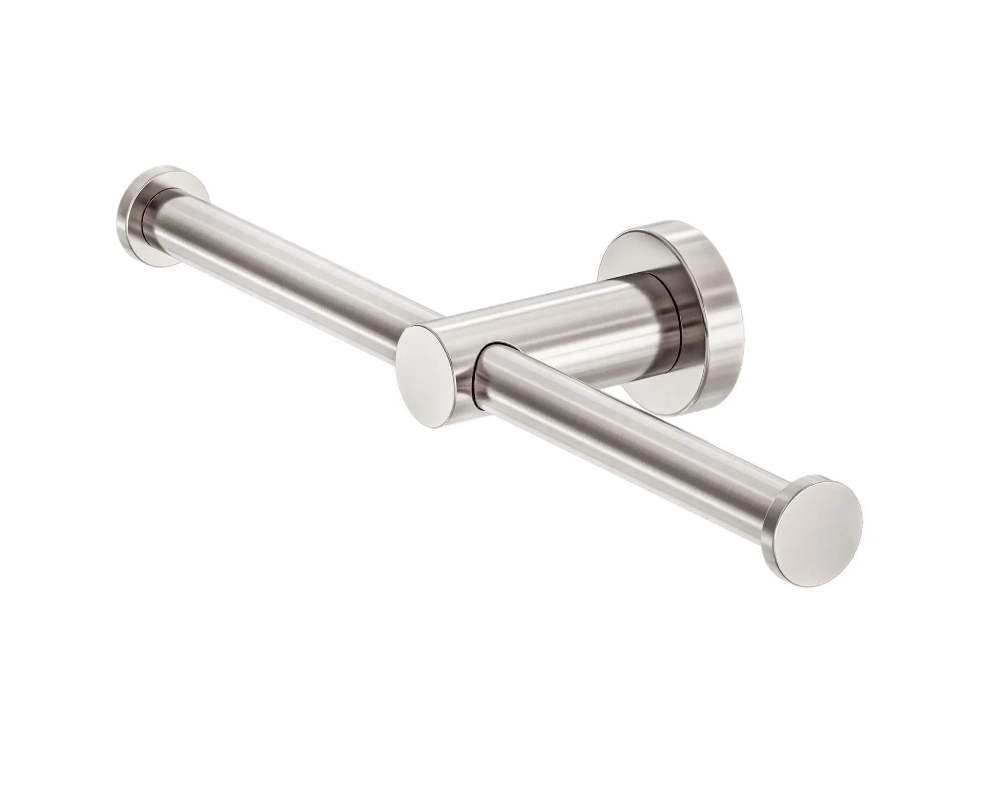 NERO MECCA DOUBLE TOILET ROLL HOLDER BRUSHED NICKEL - Ideal Bathroom CentreNR1986dBN