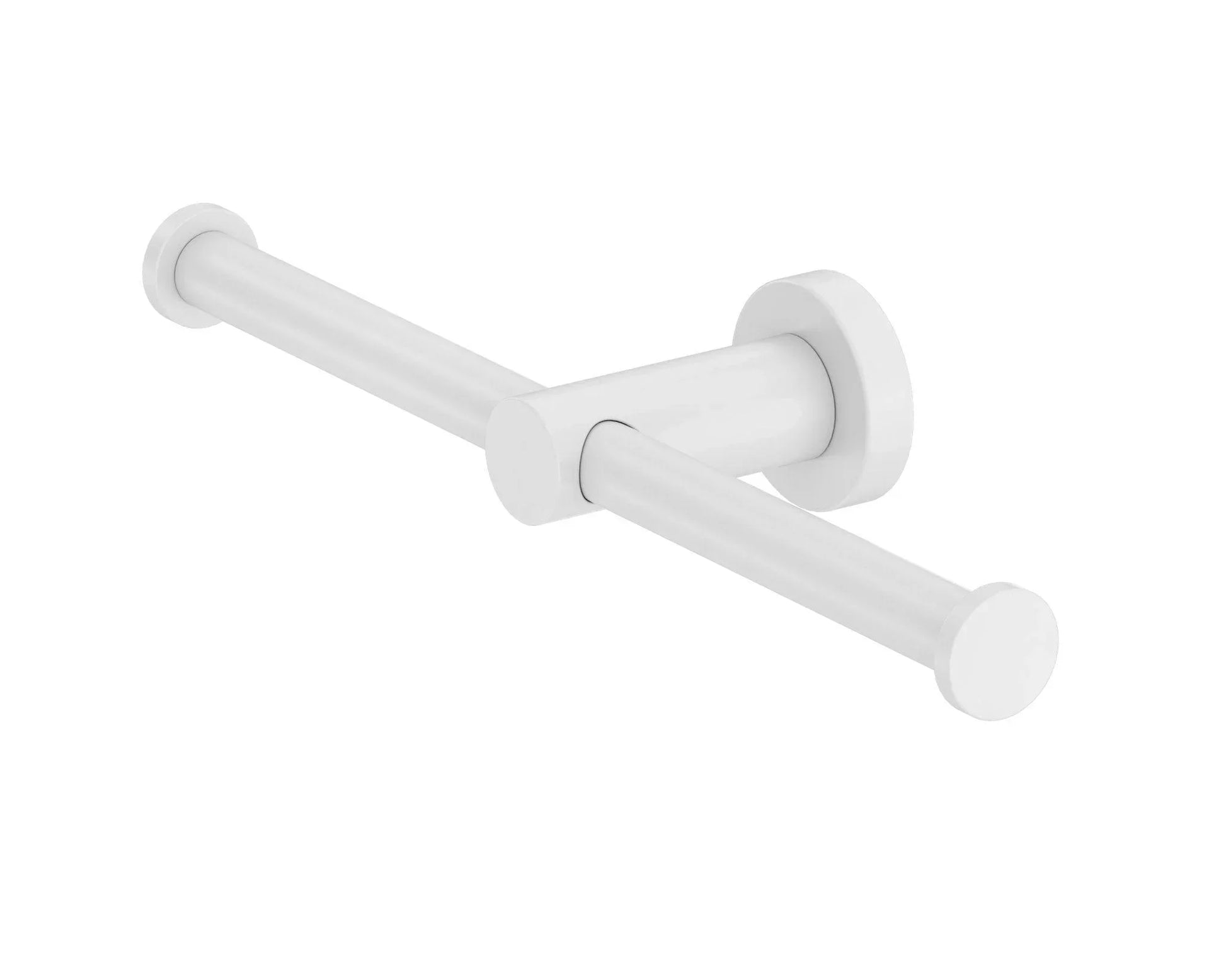 NERO MECCA DOUBLE TOILET ROLL HOLDER MATTE WHITE - Ideal Bathroom CentreNR1986dMW