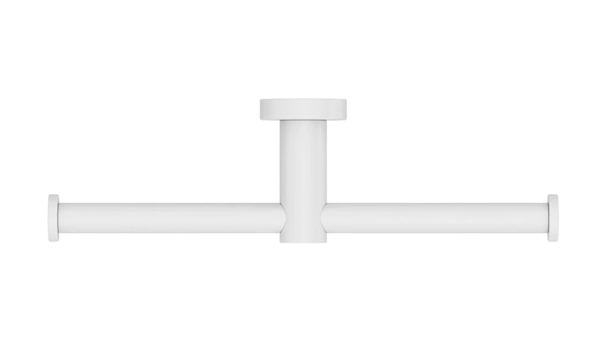 NERO MECCA DOUBLE TOILET ROLL HOLDER MATTE WHITE - Ideal Bathroom CentreNR1986dMW