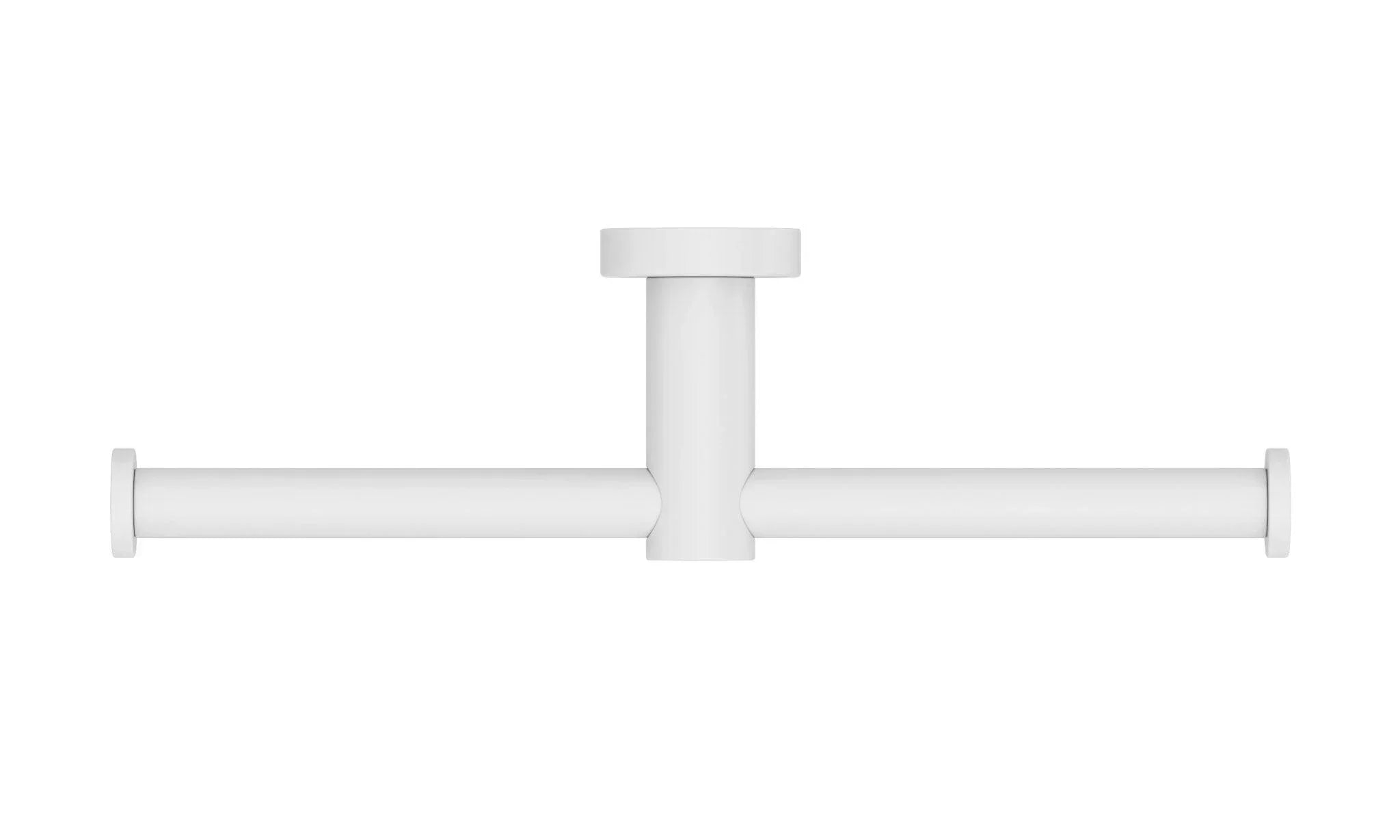 NERO MECCA DOUBLE TOILET ROLL HOLDER MATTE WHITE - Ideal Bathroom CentreNR1986dMW