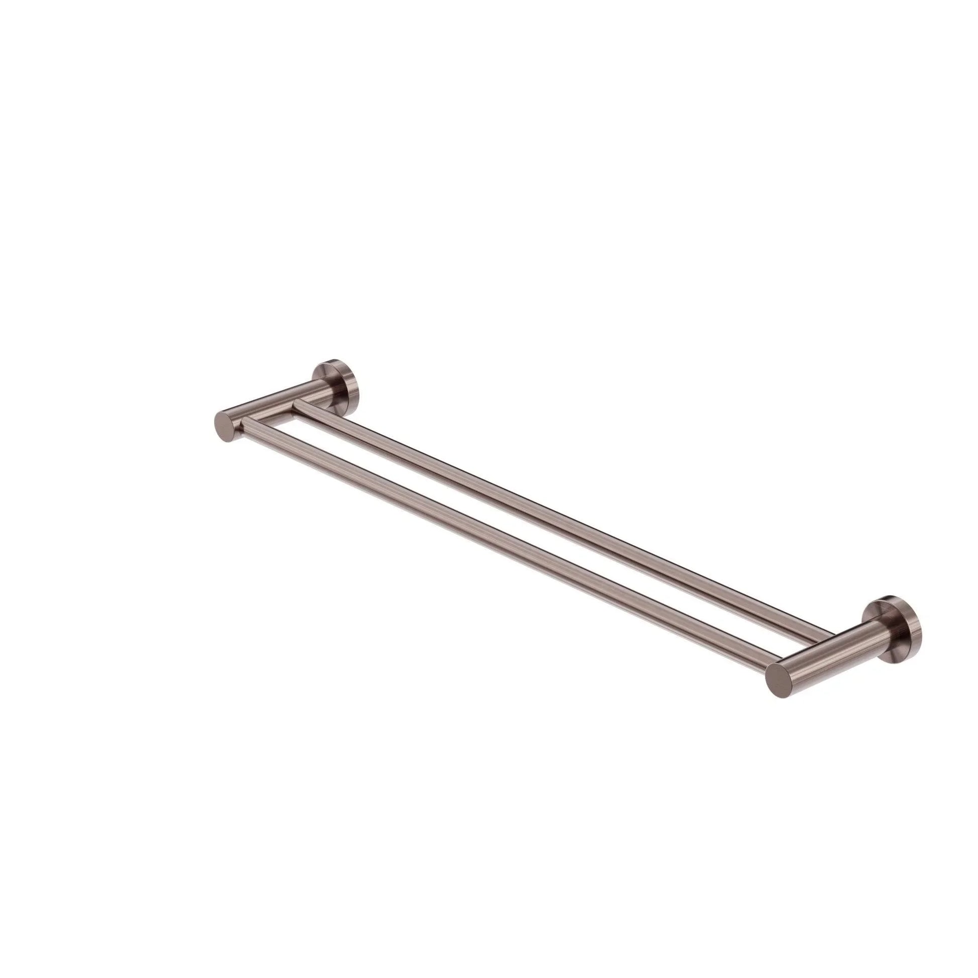NERO MECCA DOUBLE TOWEL RAIL 600MM BRUSHED BRONZE - Ideal Bathroom CentreNR1924dBZ