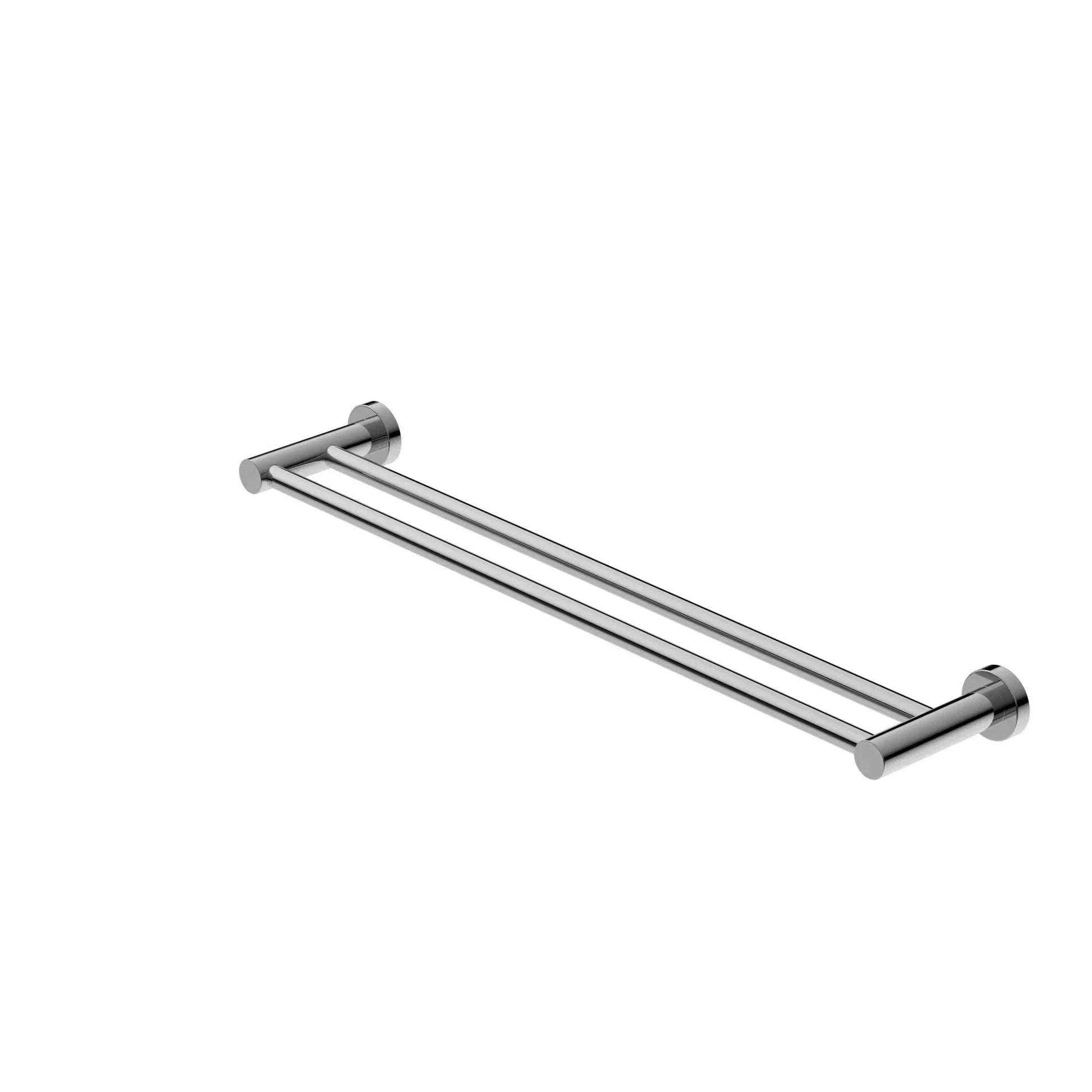 NERO MECCA DOUBLE TOWEL RAIL 600MM CHROME - Ideal Bathroom CentreNR1924dCH